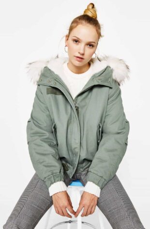 Parka with detail in back