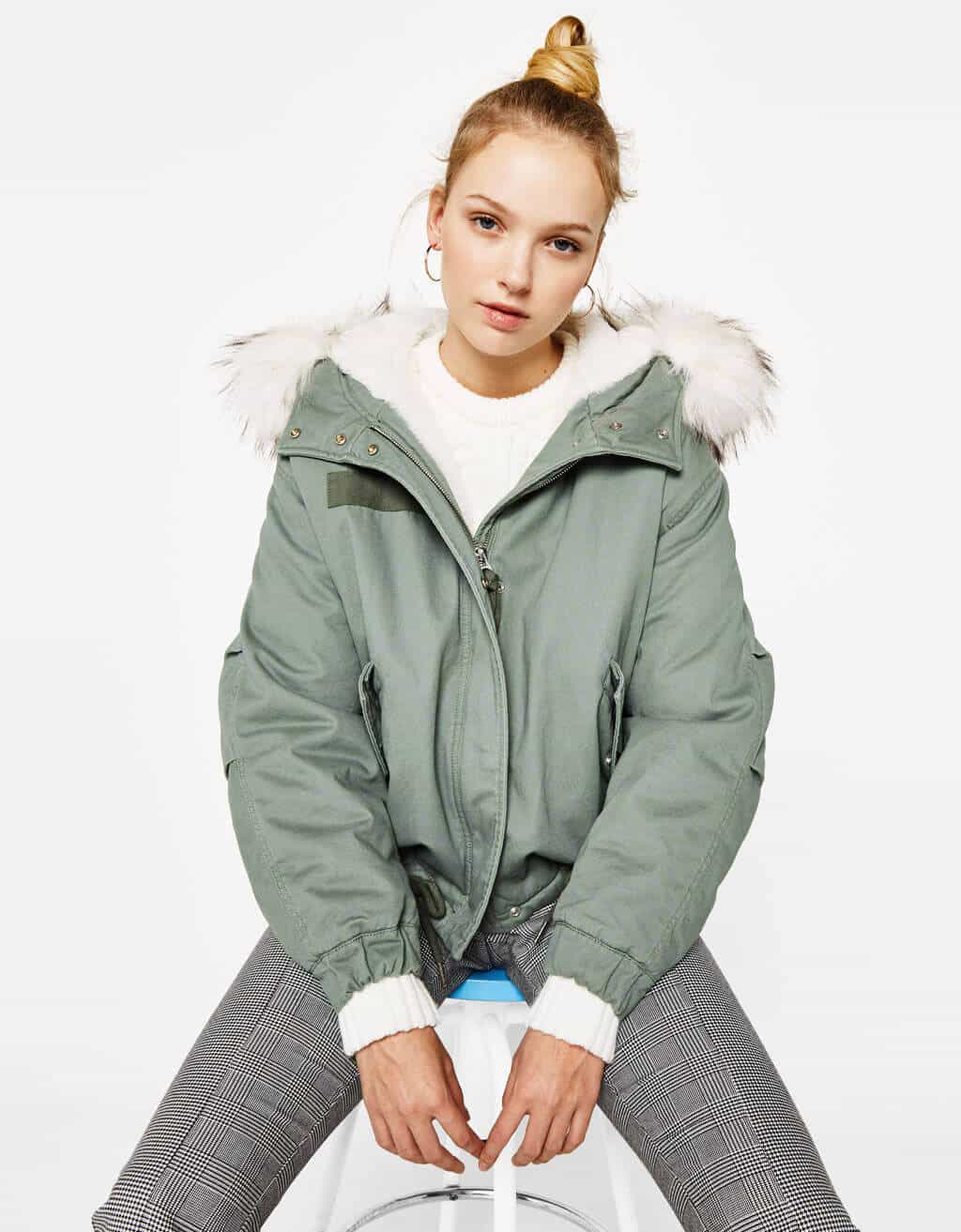 Parka with detail in back