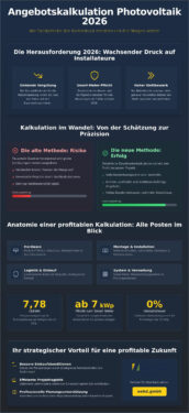 Angebotskalkulation Photovoltaik für Installateure: Profitabel planen 2026