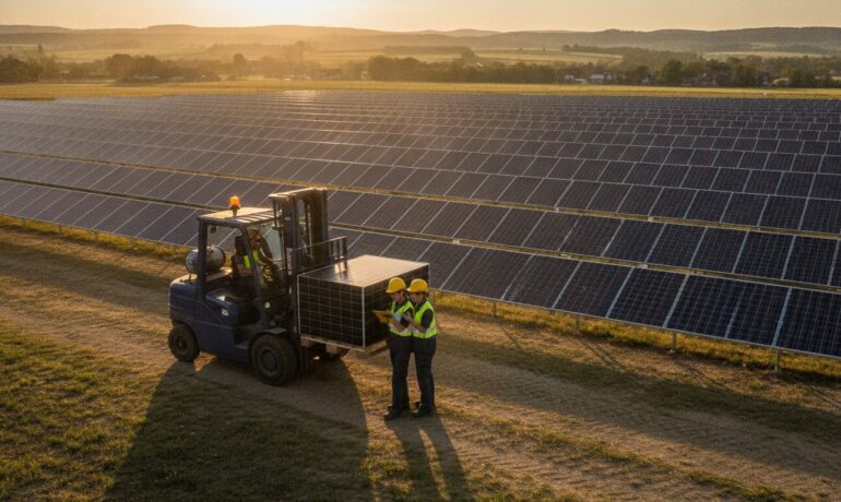Baustellenlogistik Photovoltaik: Effiziente Planung und Umsetzung von Großprojekten 2026