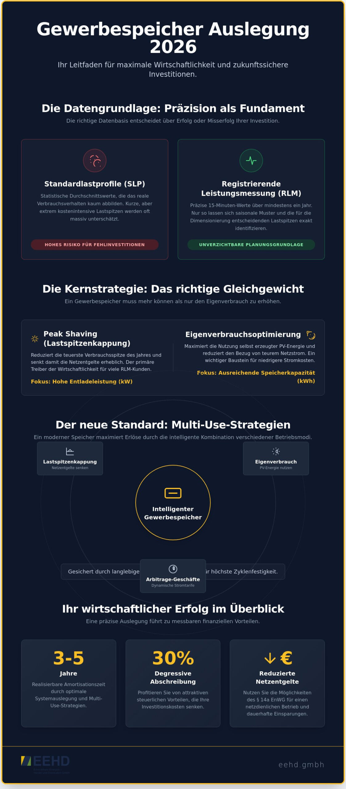 Gewerbespeicher Auslegung 2026: Leitfaden für maximale Wirtschaftlichkeit