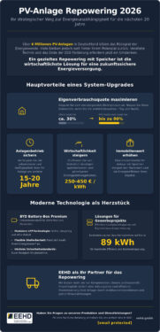 Repowering Ihrer PV-Anlage mit Speicher: Strategien für maximale Erträge 2026