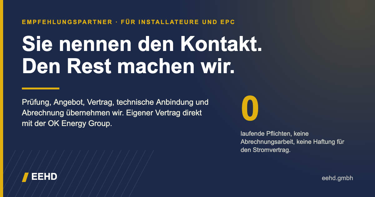 Grafik: Sie nennen den Kontakt, den Rest machen wir. Keine laufenden Pflichten.